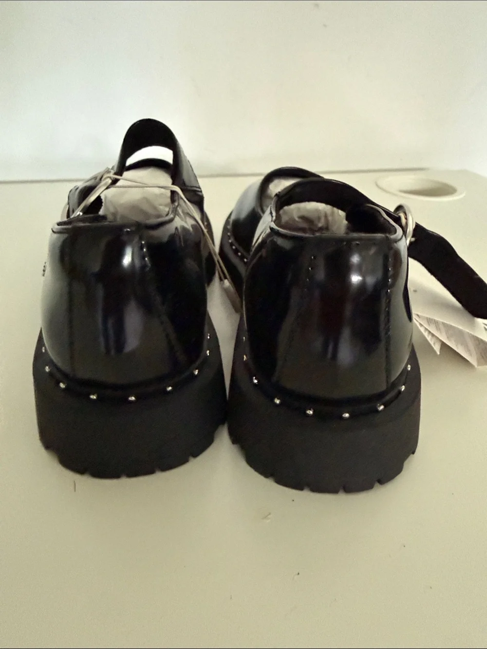 Zara Girls Black Patent Mary Jane Shoes with Buckle